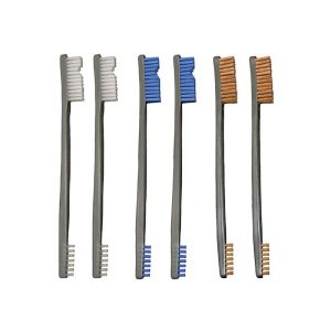 9 PACK AP BRUSHES (3 NYLON/3 BLUE NYLON/3 BRONZE)